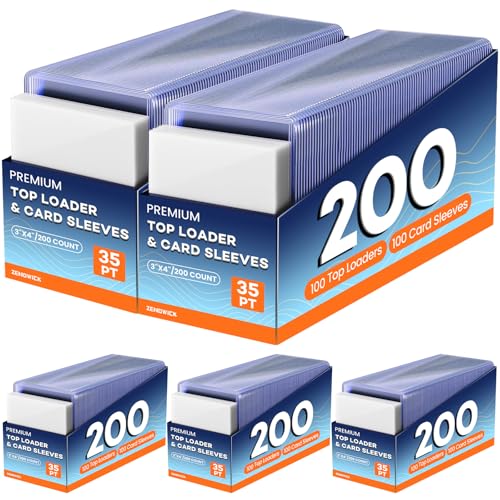 ZENOWICK 1000 Card Sleeves Top Loaders for Cards 3 x 4 Hard Plastic Toploaders Baseball Card Protectors Trading Card Holder for Football Sports Cards 500 Toploaders 500 Penny Sleeves - Image 1