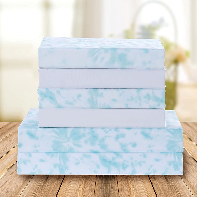 Elegant Comfort Elegant Comfort Aria Tie-Dye 6-Piece Sheet Set  1500 Premium Hotel Quality Microfiber  Spiral Tie-Dye  Soft  Fade and Wrinkle Resistant  Fitted Sheet with Smart Pockets  6PC Tie-Dye Queen  Aqua  - Image 2