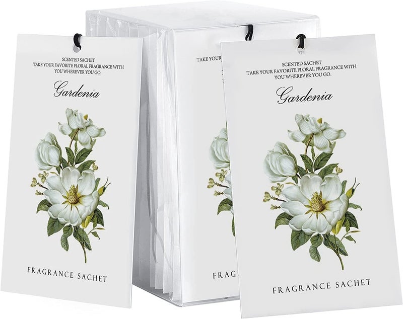 Gardenia Sachet, 1Box/12Pcs, Scented Sachets Air Freshener for Drawer and Closet, Long-Lasting Sachets Bags Drawer deodorizers Fresh Scents, Home Fragrance Sachet for Lover/Home/Car Fragrance Product - Image 1