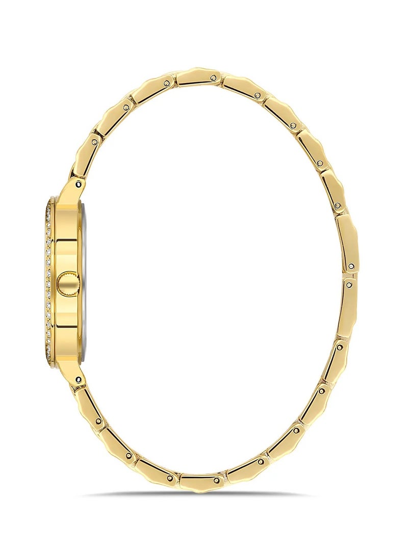OMAX Omax Women's Gold Luxury Wristwatch, Watches for Women, Stainless Watches, Steel Band, Crystal Dial, Waterproof Watch, 1 Year Warranty - Image 2