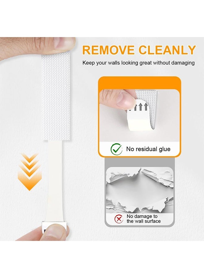 72PCS Picture Hanging Strips,Large No Nail Wall Hooks,Heavy Duty Photo Frame Hanger,Damage-Free Adhesive Strips,Removable Frame Mounting Strips for Home Decor Office Organization and Wall Art (White) - Image 4