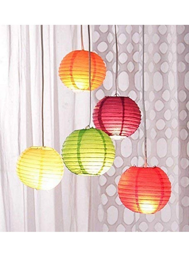 UNIVERSAL BUYER مصباح ورقي عالمي للزينة للفنادق والمنازل (10 بوصة 5 قطع، متعدد الألوان) - Image 4