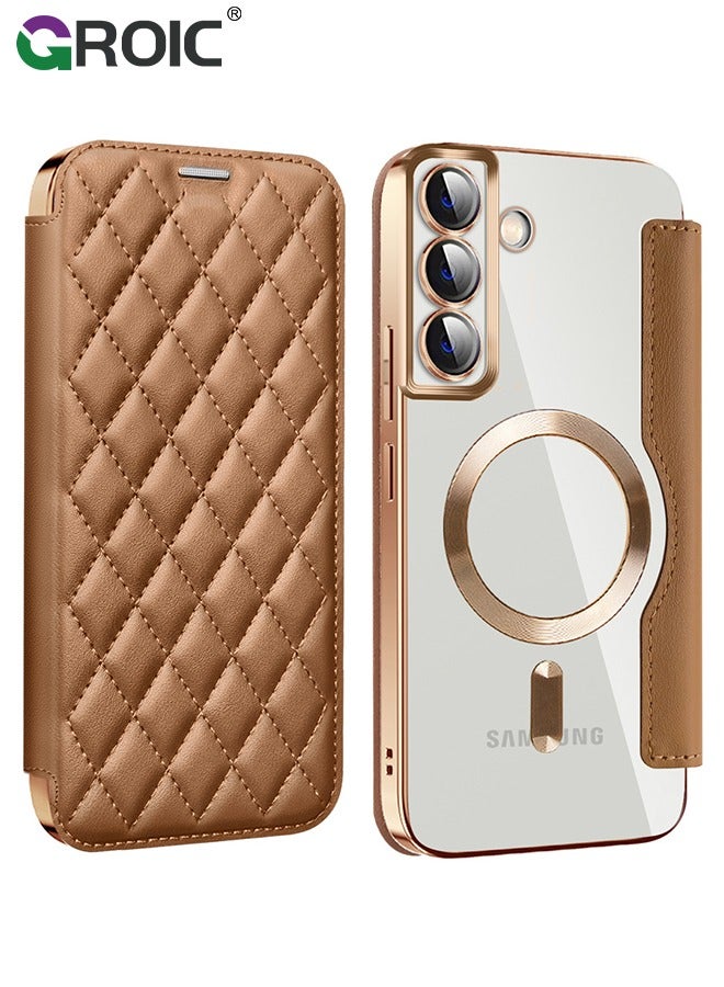 GROIC For Samsung Galaxy S24 Phone Case,Wallet Case with RFID Blocking Flip Credit Card Holder,Wireless Charging Phone Shell,Leather Filp Phone Cover for Samsung Galaxy S24 6.8'' - Image 1