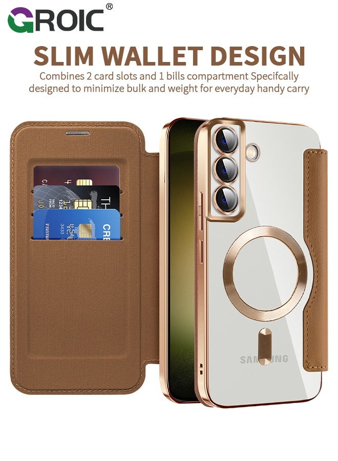 GROIC For Samsung Galaxy S24 Phone Case,Wallet Case with RFID Blocking Flip Credit Card Holder,Wireless Charging Phone Shell,Leather Filp Phone Cover for Samsung Galaxy S24 6.8'' - Image 2