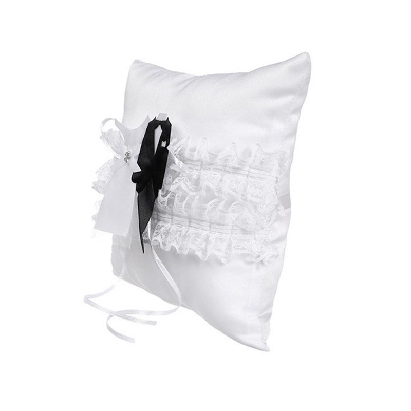 Bride Groom Dress Design Cushion Bearer Pillow Decorative White Lace Pillow for Wedding Engagement Ceremony without Basket - Image 4