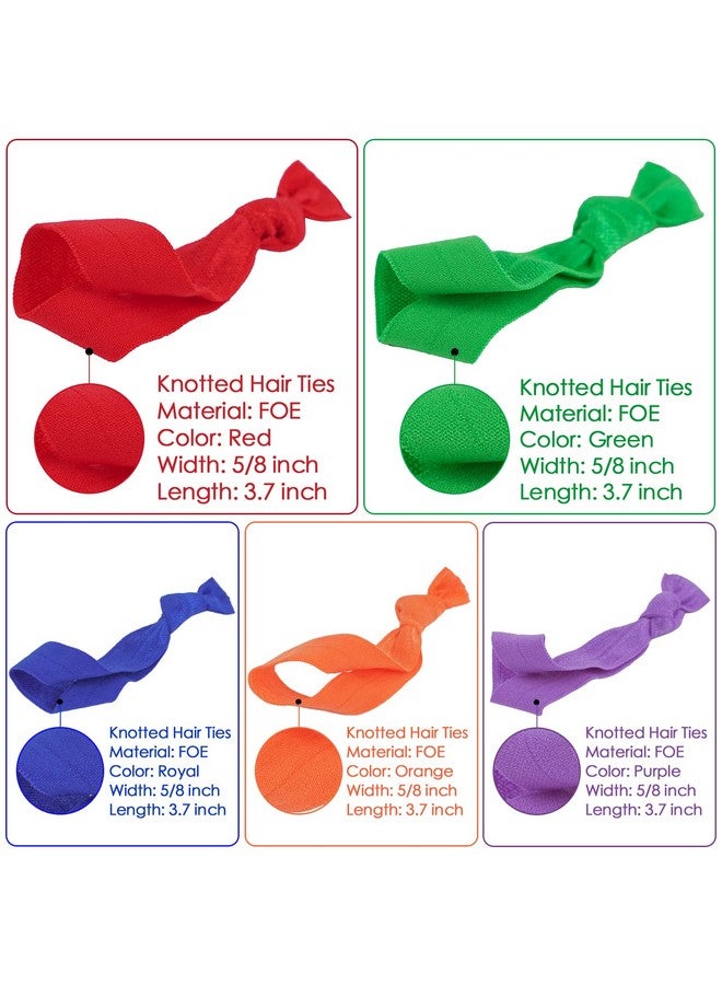 Meedee 100 Pack Rainbow Elastic Hair Ties For Women No Crease Soft Elastic Ribbon Hair Ties Knotted Hair Ties No Damage Pony Tails Hair Ties Ouchless Hair Ties Yoga Hair Ties Elastic Bracelets - Image 2