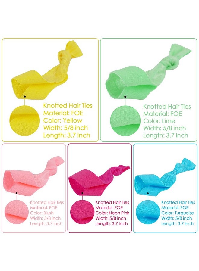 Meedee 100 Pack Rainbow Elastic Hair Ties For Women No Crease Soft Elastic Ribbon Hair Ties Knotted Hair Ties No Damage Pony Tails Hair Ties Ouchless Hair Ties Yoga Hair Ties Elastic Bracelets - Image 4