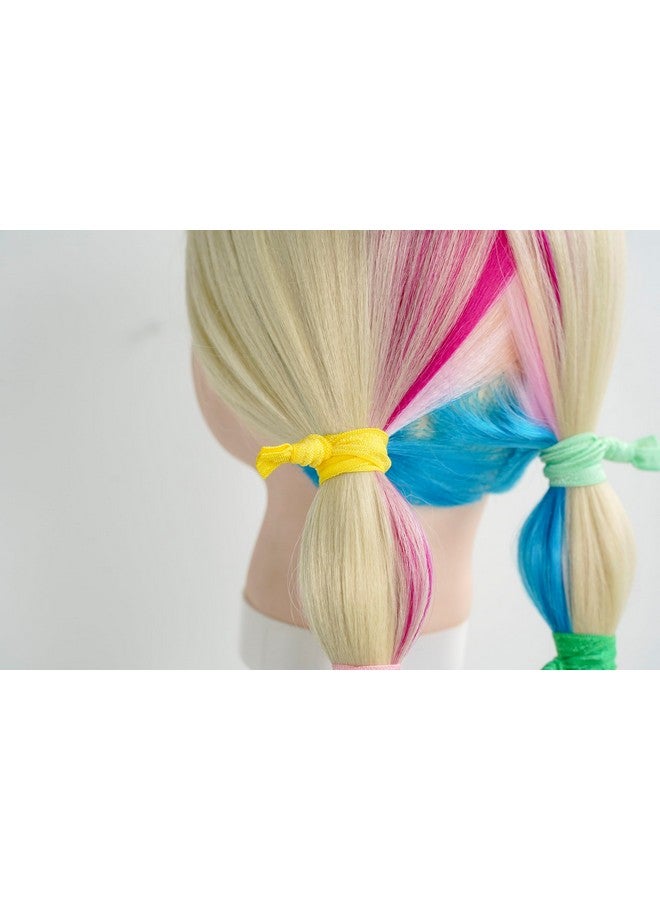 Meedee 100 Pack Rainbow Elastic Hair Ties For Women No Crease Soft Elastic Ribbon Hair Ties Knotted Hair Ties No Damage Pony Tails Hair Ties Ouchless Hair Ties Yoga Hair Ties Elastic Bracelets - Image 5