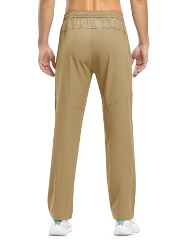 TBMPOY Men's Outdoor Lightweight Hiking Mountain Pants Running Active Jogger Pants Khaki XL - Image 3