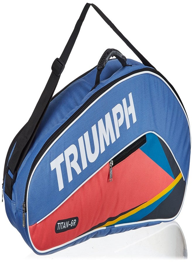 ترايامف مضرب تنس الريشة Triumph Wizard Graphite Hotmelt خفيف الوزن مع حقيبة تنس الريشة Titan-6R ذات حجرتين، لون سماوي/وردي - Image 3