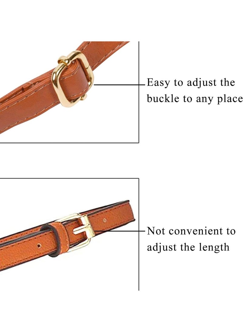 Purse Strap Replacement - Full Grain Microfiber Leather - 59 Inch Long Adjustable for Crossbody Shoulder Bag - 0.7 Inch Wide, Dark Brown/Gold - Image 5