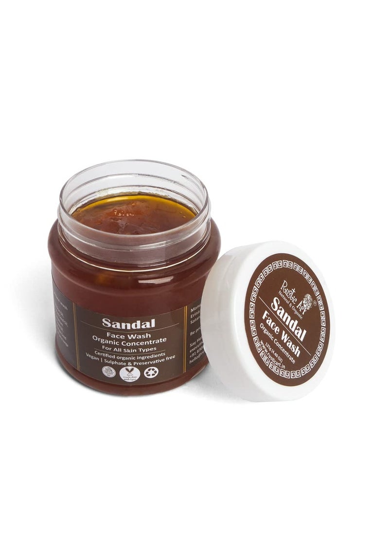 Rustic Art - Organic Sandal Face Wash Concentrate 125gm Combination To All Skin Types Deep Cleansing Glowing Skin  125g - Image 1