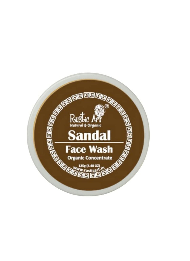 Rustic Art - Organic Sandal Face Wash Concentrate 125gm Combination To All Skin Types Deep Cleansing Glowing Skin  125g - Image 1