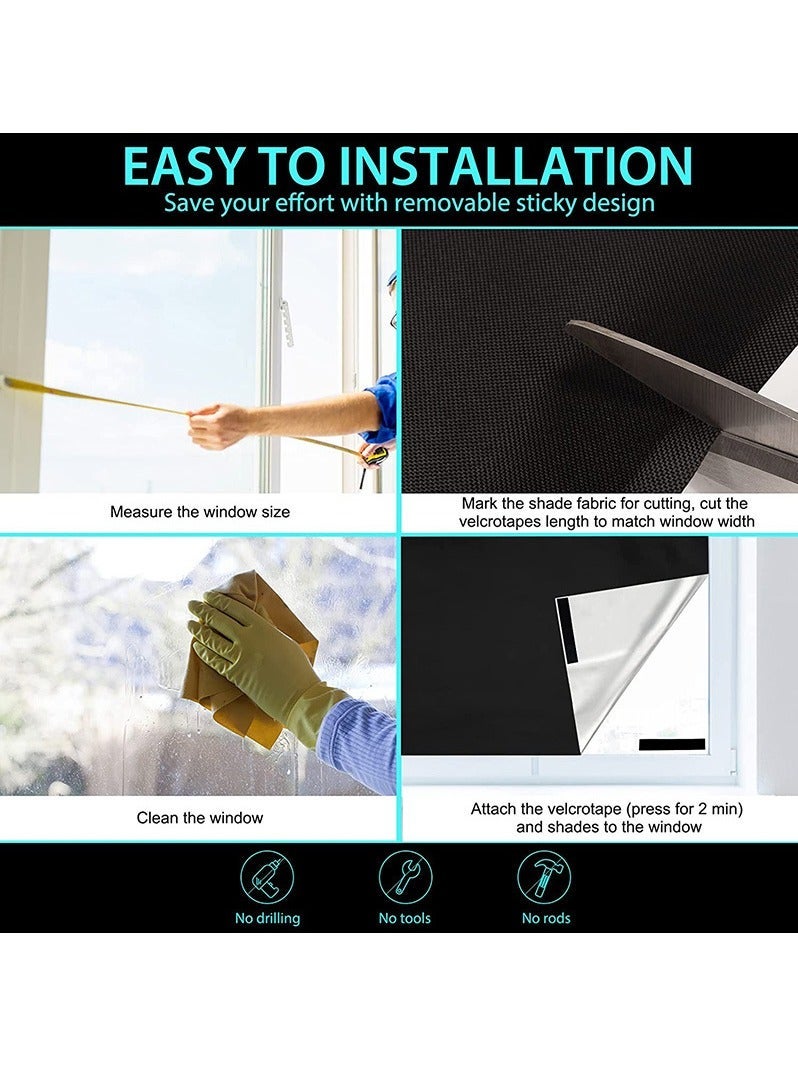 هومستر ستائر تعتيم محمولة بشريط لاصق ذاتي، DIY لغرفة النوم وغرفة المعيشة والحمام والعليّة، 300*145 سم - Image 5