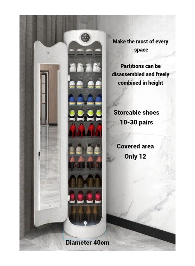 AWD Rotating Shoe Rack Spinning Shoe Tower Vertical Shoe Cabinet White 360° Round Rotating Shoes Rack Standing 13 Tier Storage Organizer White Shoe Storage for Entryway Hallway Small Spaces - Image 4