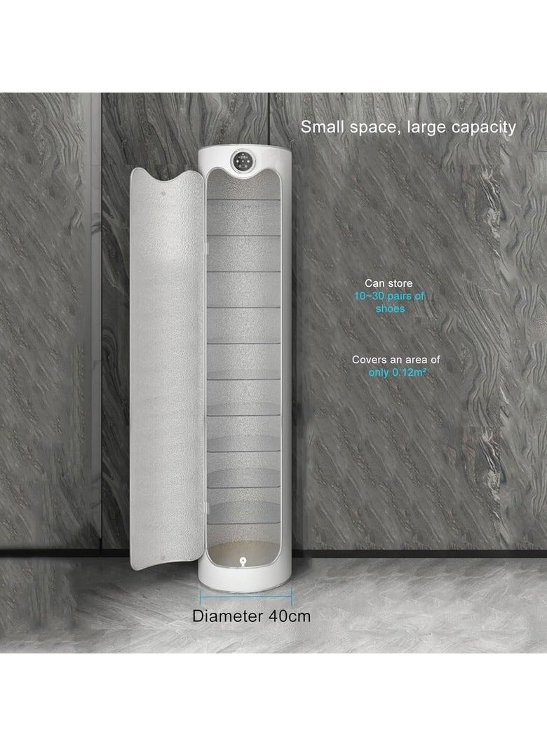 AWD Rotating Shoe Rack Spinning Shoe Tower Vertical Shoe Cabinet White 360° Round Rotating Shoes Rack Standing 13 Tier Storage Organizer White Shoe Storage for Entryway Hallway Small Spaces - Image 5