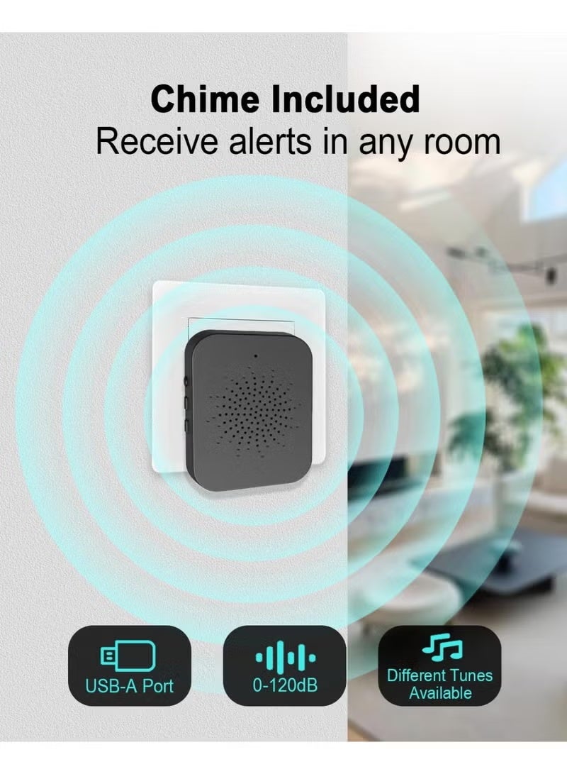 RUIYADA 1080P Doorbell Camera with Ring Chime,Smart Video Doorbell with Two-Way Talk,Cloud Storage,Instant Alerts,Night Vision,IP55 Waterproof - Image 5