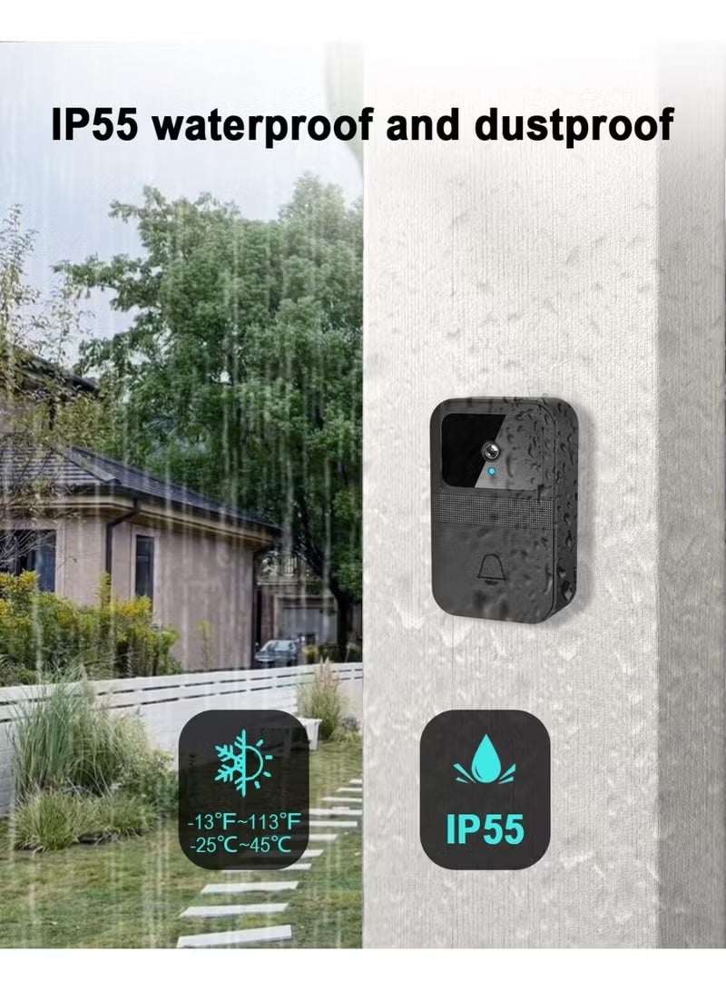 RUIYADA 1080P Doorbell Camera with Ring Chime,Smart Video Doorbell with Two-Way Talk,Cloud Storage,Instant Alerts,Night Vision,IP55 Waterproof - Image 2