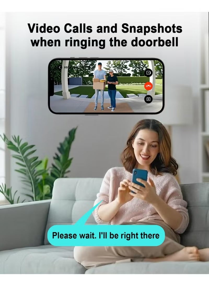 RUIYADA 1080P Doorbell Camera with Ring Chime,Smart Video Doorbell with Two-Way Talk,Cloud Storage,Instant Alerts,Night Vision,IP55 Waterproof - Image 4