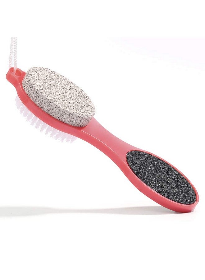 CAREHOOD Foot File Callus Remover Multi Purpose 4 In 1 Feet Pedicure Tools With Foot Scrubber Pumice Stone Foot Rasp And Sand Paper For Home Foot Care (Red Pedicure Foot File) - Image 1