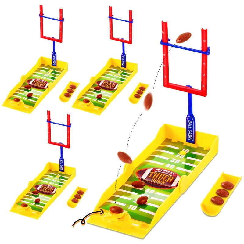 Deekin 4 Sets Mini Football Game Desktop Football Games Field Goal Soccer Toys with Foam Soccer Goal Post Bases Catapults Flick Finger Board Desk for Sports Party Office Gifts - Image 3