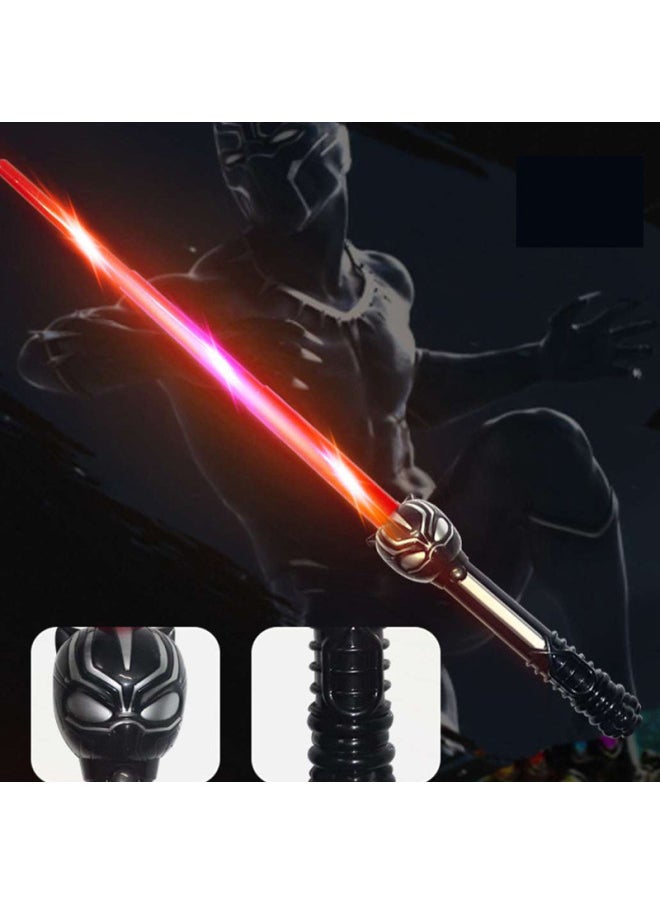 Generic Halloween Children's Luminous Mask Spider-Man Captain America Iron Man Hulk Batman Shield Sound And Light Sword-Color:(Black Panther) Sound And Light Sword  - Image 1