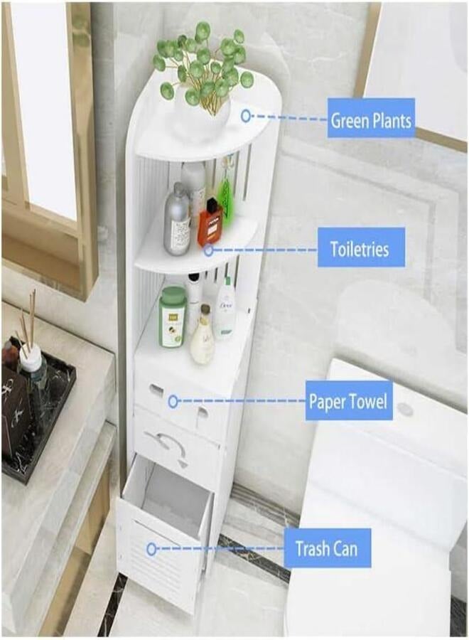 Cabinet Storage Freestanding Bathroom Corner Shelf Space Saver Organizer