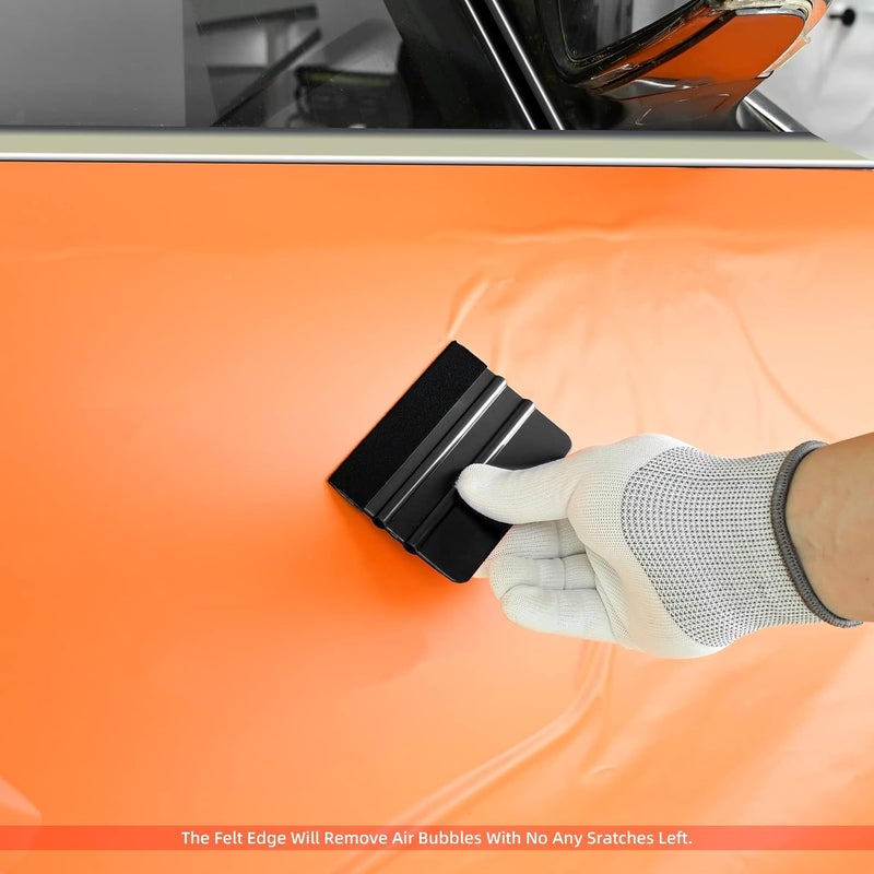 Ehdis Squeegee Set Film Squeegee with Felt Edge Film Squeegee Pressure Squeegee for Car, Furniture Film, Window Film, Tint Film, Adhesive Film Film Tool Set 4 Inches (10 Pieces, Black) - Image 2