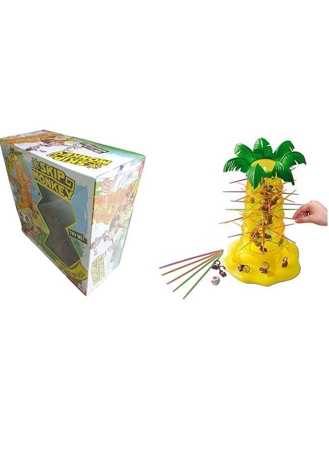 Skip Monkeys Kids Game with Monkey Game Pieces, Sticks and Game Unit, Easy-to-Learn, 3+, 2 to 4 Players - Image 1