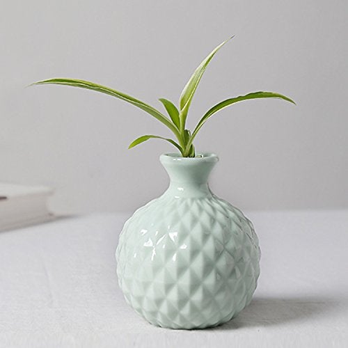 GeLive Ikebana Vase Flower Arrangement Bud Vase Hydroponics Macaron Colorful Ceramic Decorative Vase Light Green