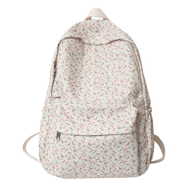 Backpack female junior high school student Japanese style fresh floral schoolbag high school student South Korea ins Harajuku college style backpack Small Floral 