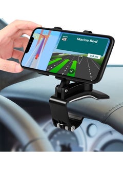 ECVV Car Phone Holder, Mount Dashboard Phone Car Holder 360 Degree Rotation Cell Phone Holder for Car Clip Mount 3-in-1 Multi-Function Phone Car Mount Suitable for 4-7 Inches Smartphones  - Image 1
