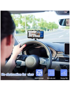 ECVV Car Phone Holder, Mount Dashboard Phone Car Holder 360 Degree Rotation Cell Phone Holder for Car Clip Mount 3-in-1 Multi-Function Phone Car Mount Suitable for 4-7 Inches Smartphones  - Image 2