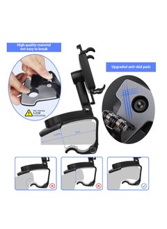 ECVV Car Phone Holder, Mount Dashboard Phone Car Holder 360 Degree Rotation Cell Phone Holder for Car Clip Mount 3-in-1 Multi-Function Phone Car Mount Suitable for 4-7 Inches Smartphones  - Image 4