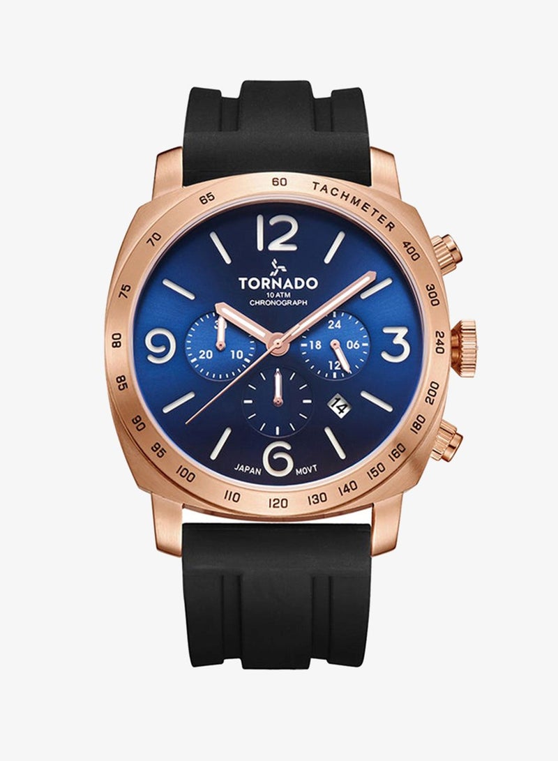 TORNADO Men's Chronograph Blue Dial Watch - T9102-KSBN - Image 1