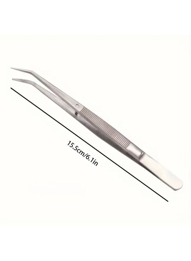 Rose Golden Stainless Steel Tweezers Serrated Tips for Crafts Laboratory Medical Personal Care - Image 2