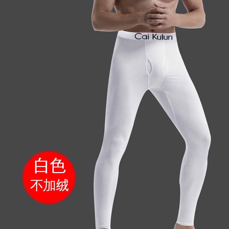 Thick Fleece-Lined Mens Thermal Pants White not fleece-lined 