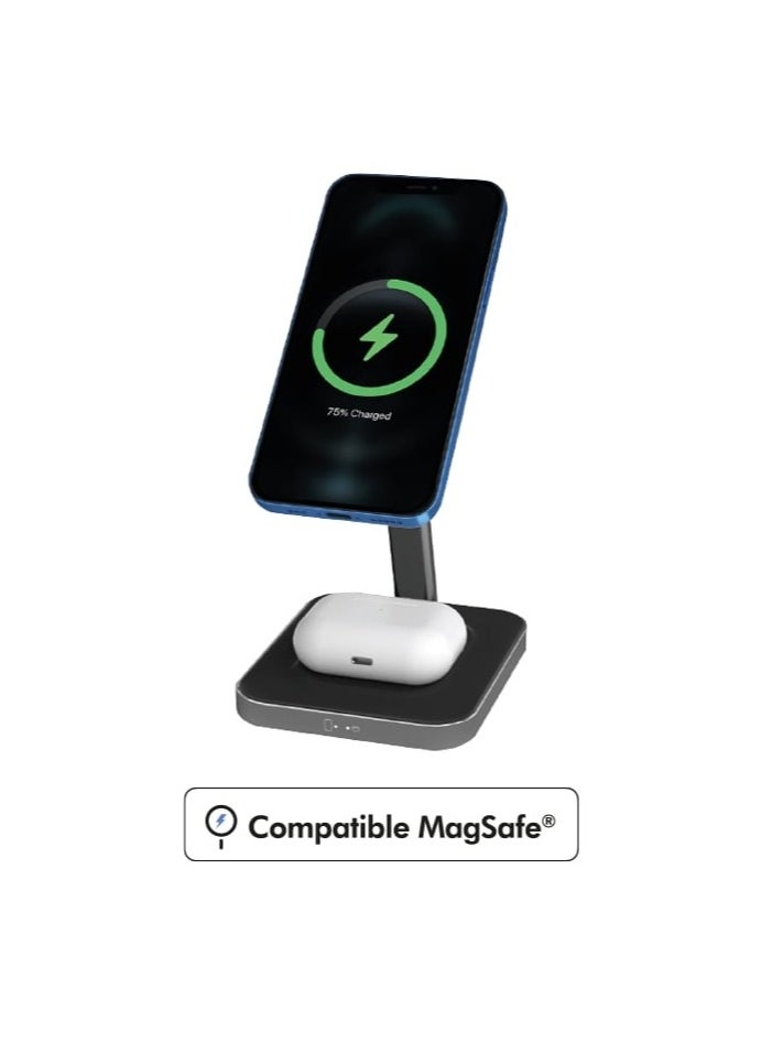 FORCE Force Power 15W MagSafe Compatible with Charger double Wireless Charger Lifetime Warranty Black  - Image 3
