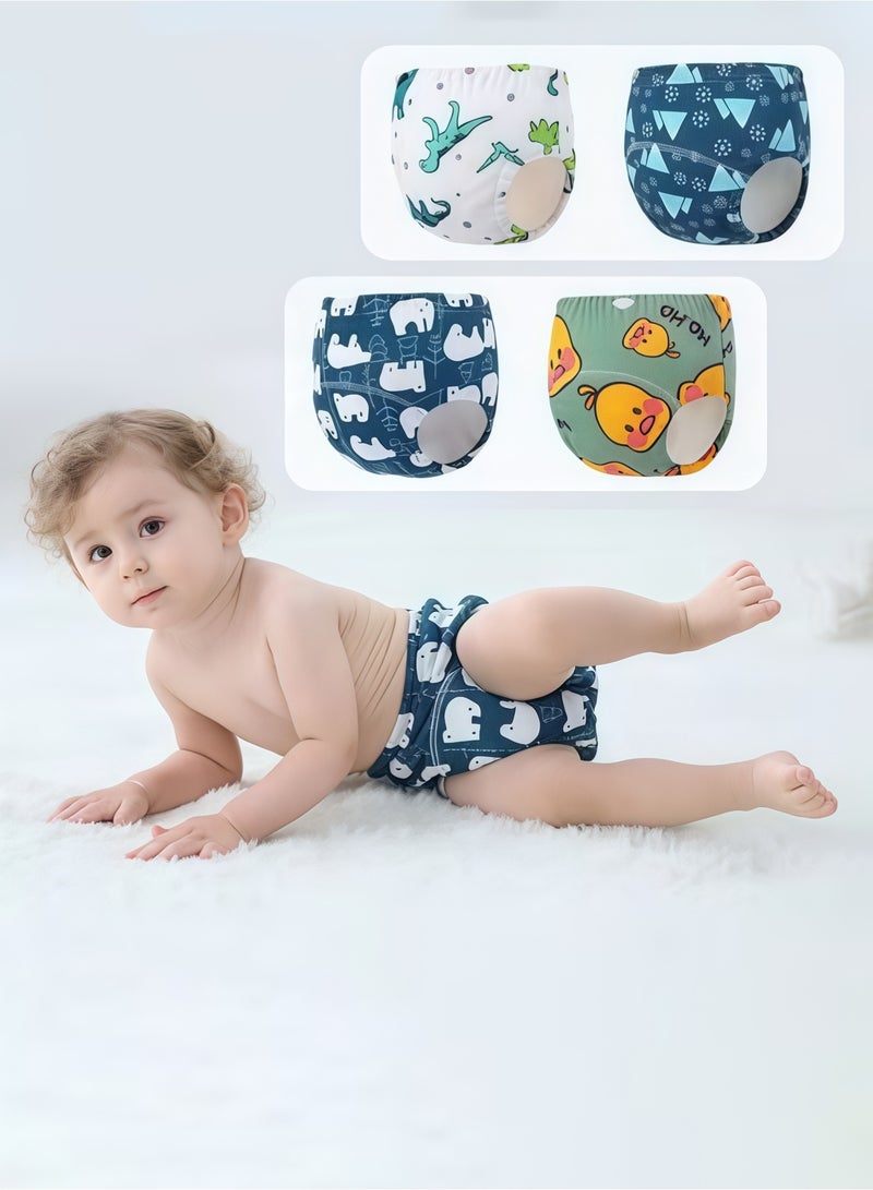 DOOKOO 4 Piece Potty Training Underwear, 6 Layers Breathable Cotton Absorbent Trainer Pants for Toddler Baby Boys Girls Waterproof. Potty Training Underwear, Toddler Training Underwear for Boy and Girls - Image 1