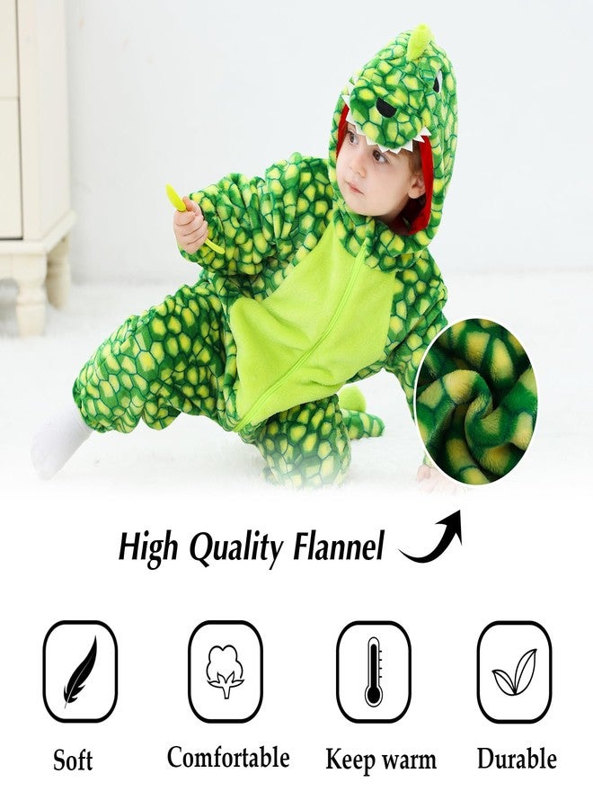 TONWHAR Dinosaur Costume for Toddlers, Baby Animal Romper Halloween Dress Up Onesie for Boys Girls(18-24 Months,Green Spot) - Image 4