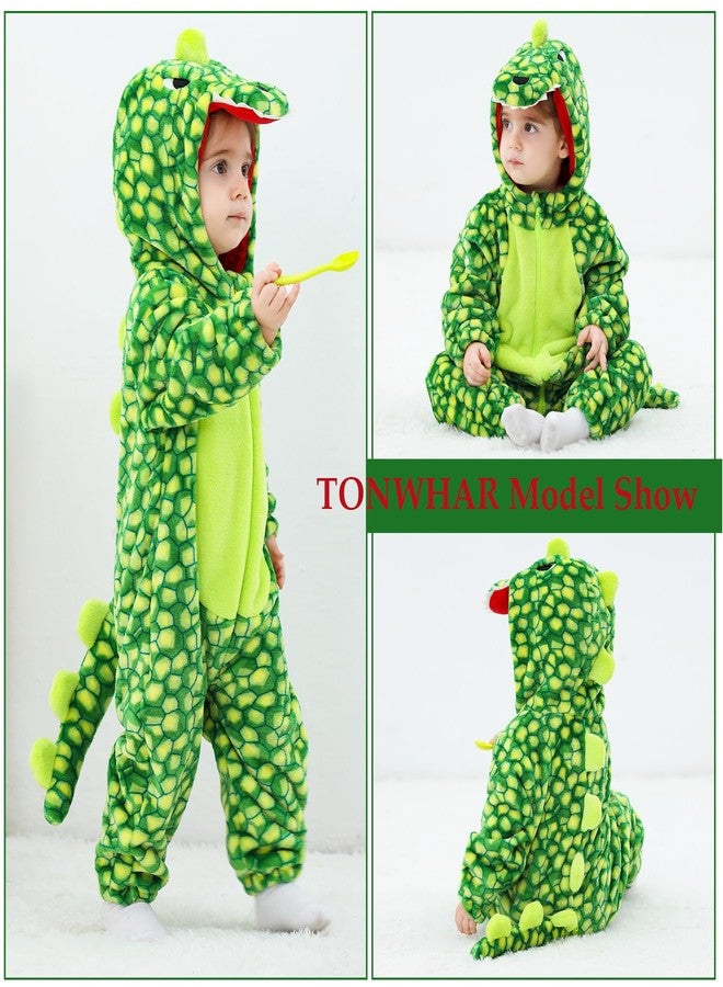 TONWHAR Dinosaur Costume for Toddlers, Baby Animal Romper Halloween Dress Up Onesie for Boys Girls(18-24 Months,Green Spot) - Image 3