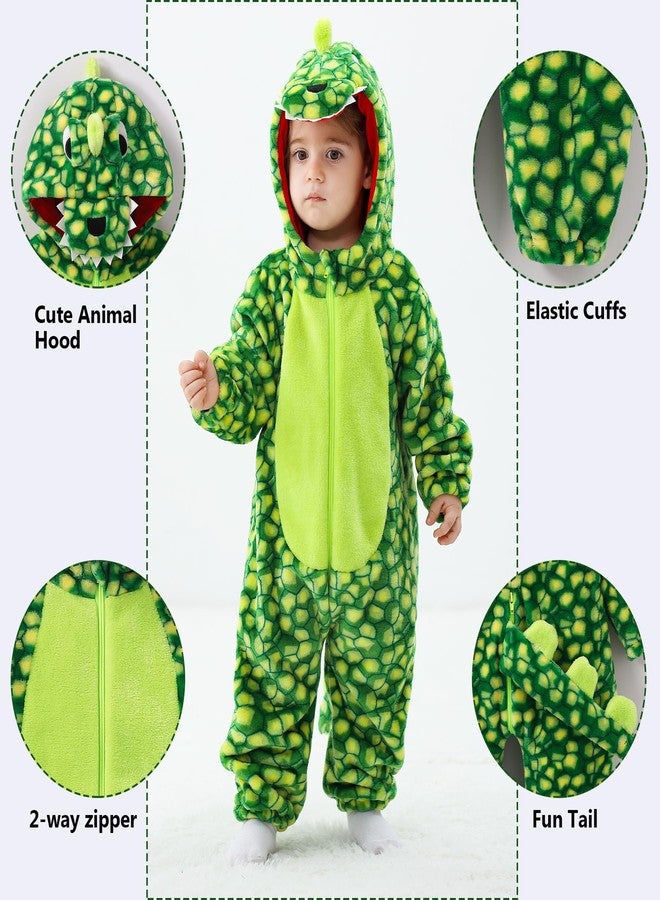 TONWHAR Dinosaur Costume for Toddlers, Baby Animal Romper Halloween Dress Up Onesie for Boys Girls(18-24 Months,Green Spot) - Image 2