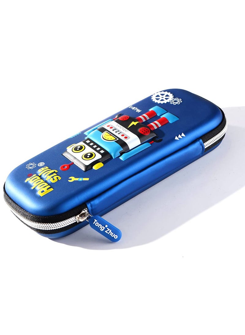 SYOSI - Pencil Pen Case, 3D Stereo Cartoon Robot Pencil Box, Waterproof Portable Pencil Pouch with Compartments, Large Capacity Students Stationery Pouch for Kids Boys School Students - Image 1