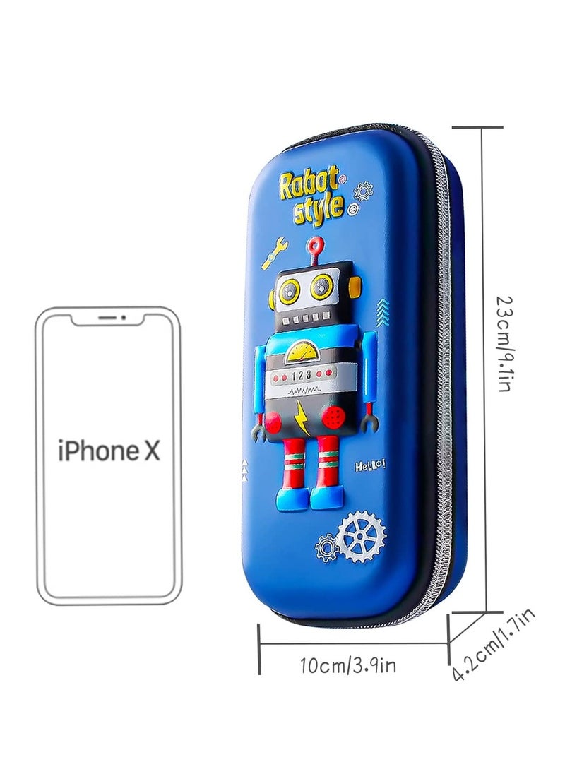 SYOSI - Pencil Pen Case, 3D Stereo Cartoon Robot Pencil Box, Waterproof Portable Pencil Pouch with Compartments, Large Capacity Students Stationery Pouch for Kids Boys School Students - Image 1