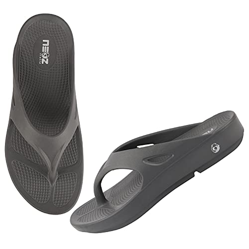 NEOZ Extra Soft Men's Slippers with Cushion FootBed for Adult | Comfortable & Light Weight | Stylish & Anti-Skid | Waterproof & Regular Flip Flops for Gents/Boys, M-CLASSIC-CARBON_6 - Image 2