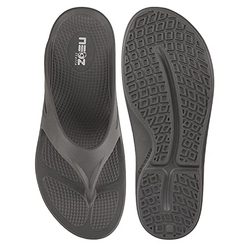 NEOZ Extra Soft Men's Slippers with Cushion FootBed for Adult | Comfortable & Light Weight | Stylish & Anti-Skid | Waterproof & Regular Flip Flops for Gents/Boys, M-CLASSIC-CARBON_6 - Image 3