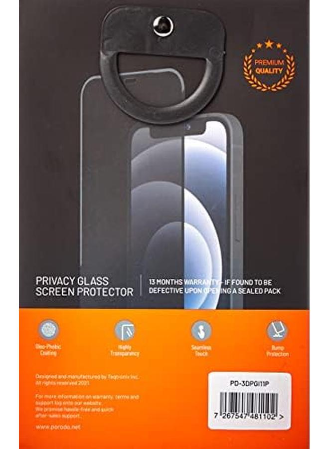 erorex 3D Privacy Glass Screen Protector For iPhone 11 Black  - Image 2