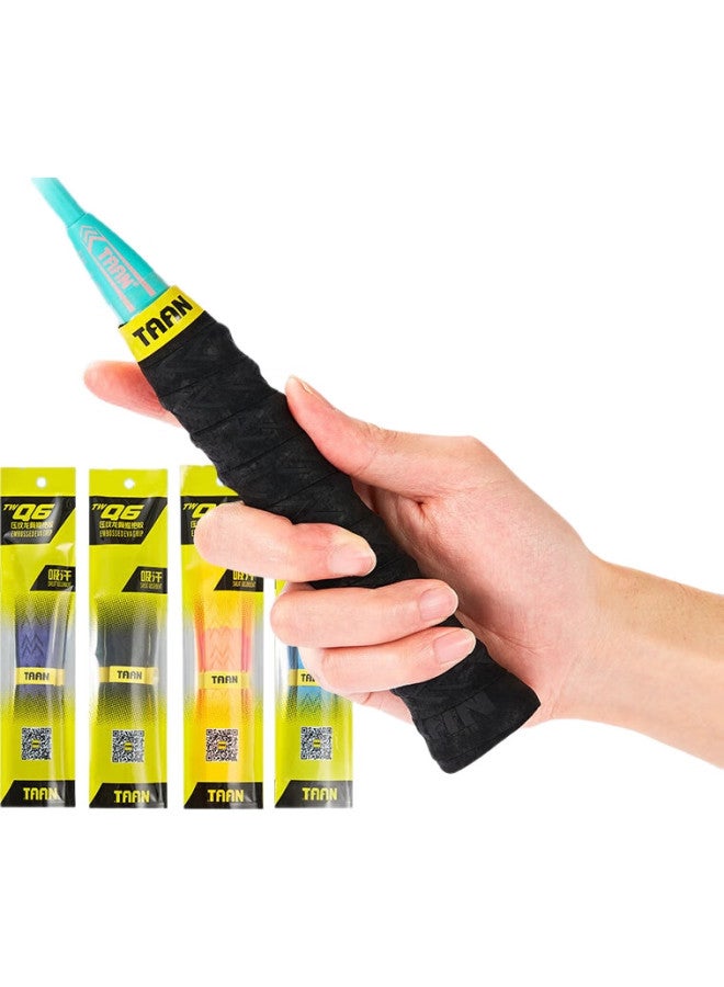 Taan Badminton Racket Grip Tape, Spine Frosted Texture, Sweat-Absorbing Handle Tape Twq6, Blue Purple Black, 3-Pack - Image 3