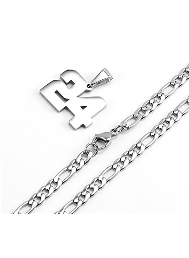 Personalized Jersey Number Necklaces for Mens,Athletes Stainless Steel Sport Number Pendant Chain for Mens Baseball/Basketball/Football Team Inspiration Jewelry with Gifts - Image 1