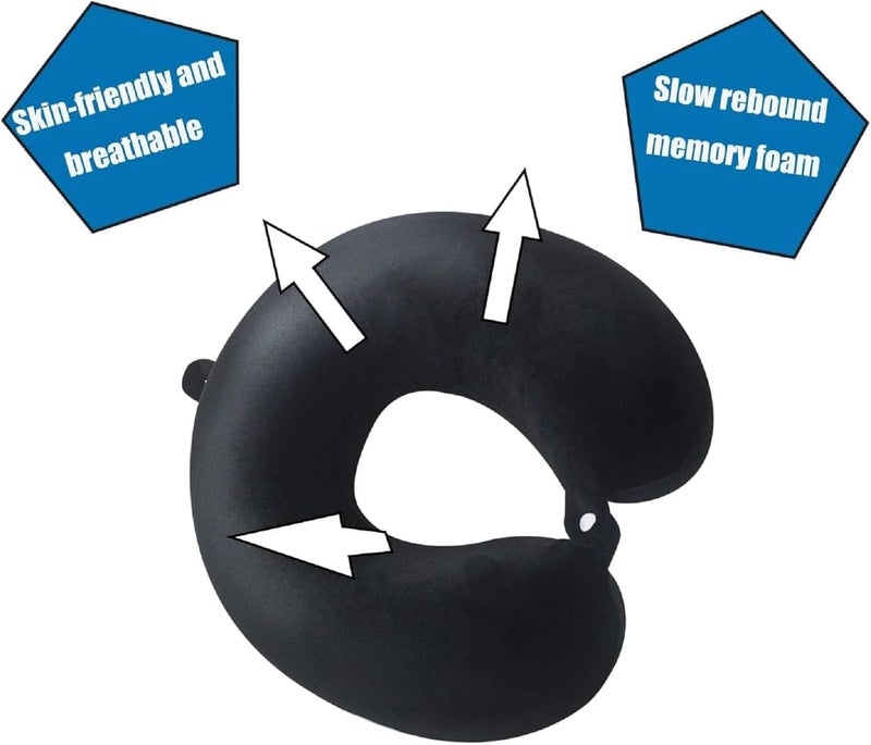 PumPum Memory Foam Travel PillowBlack - Image 5